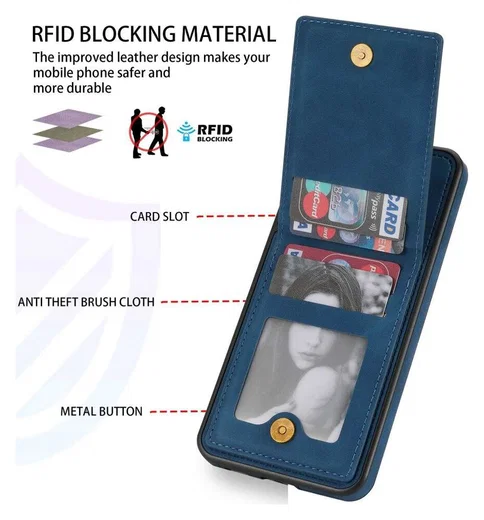 Samsung Galaxy A53 Hoesje Portemonnee met RFID Pasjeshouder Blauw afbeelding 3