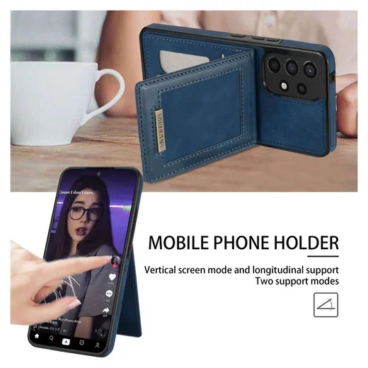 Samsung Galaxy A53 Hoesje Portemonnee met RFID Pasjeshouder Blauw afbeelding 4
