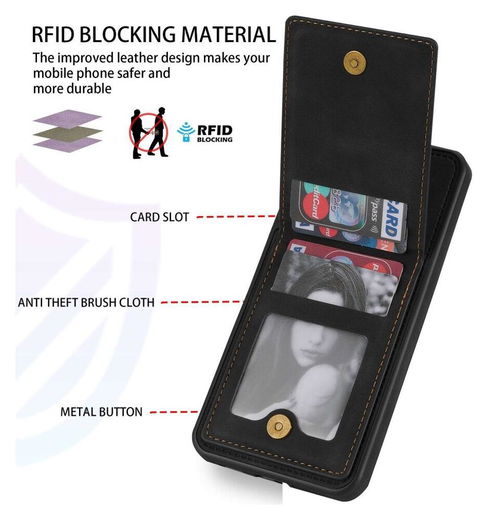Samsung Galaxy A53 Hoesje Portemonnee met RFID Pasjeshouder Zwart afbeelding 3