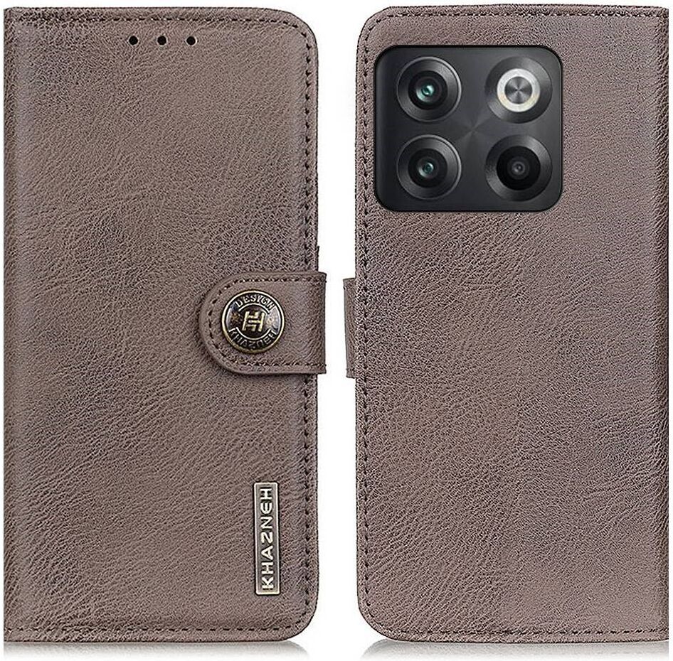KHAZNEH OnePlus 10T Hoesje Portemonnee Book Case Khaki afbeelding 2