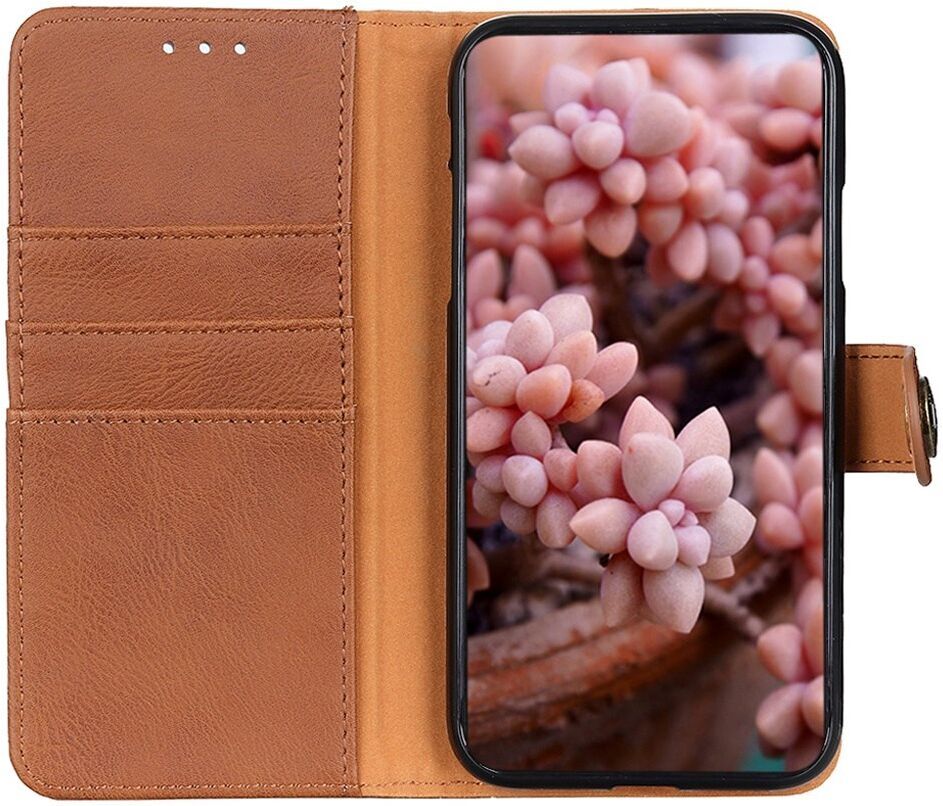 KHAZNEH OnePlus 10T Hoesje Portemonnee Book Case Bruin afbeelding 1