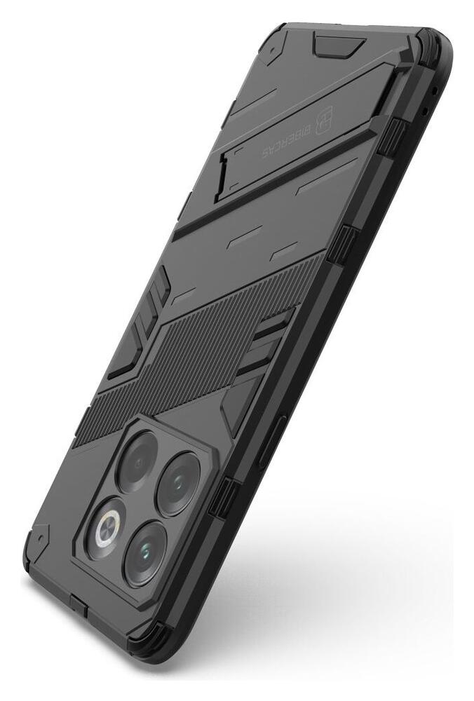 OnePlus 10T Hoesje Shockproof Kickstand Back Cover Zwart afbeelding 4