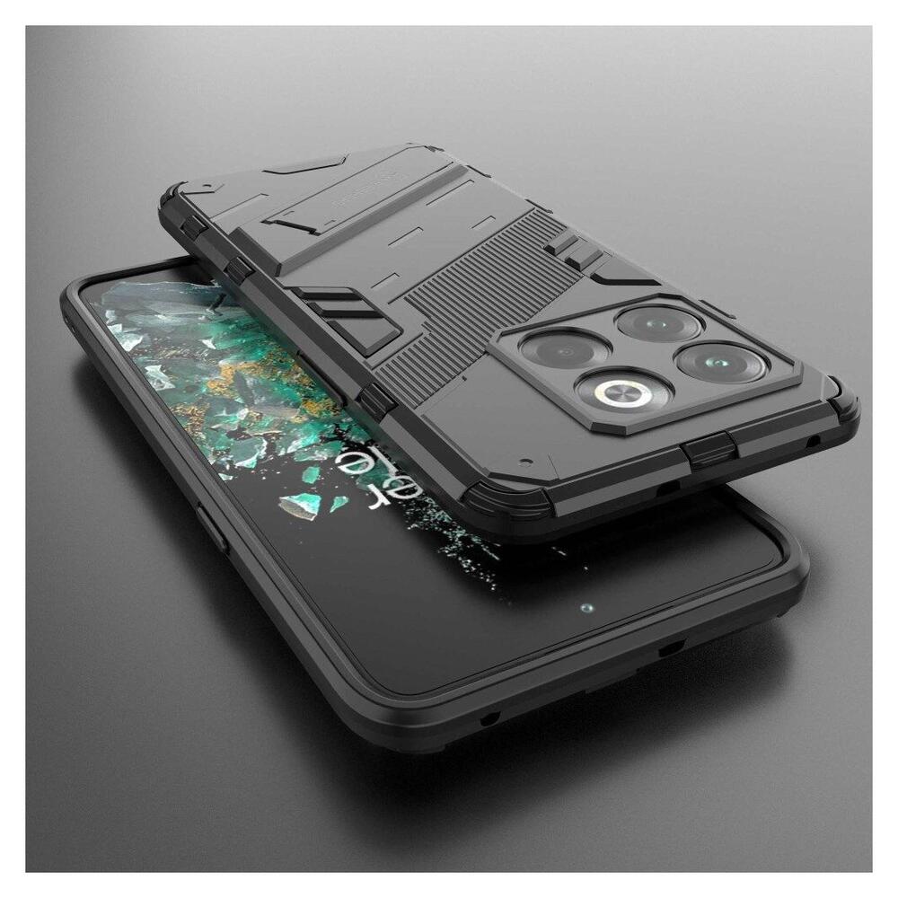 OnePlus 10T Hoesje Shockproof Kickstand Back Cover Zwart afbeelding 5