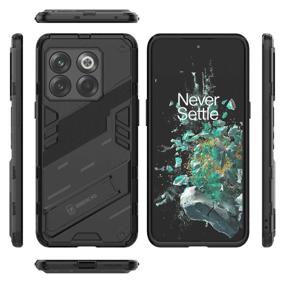 OnePlus 10T Hoesje Shockproof Kickstand Back Cover Zwart afbeelding 7
