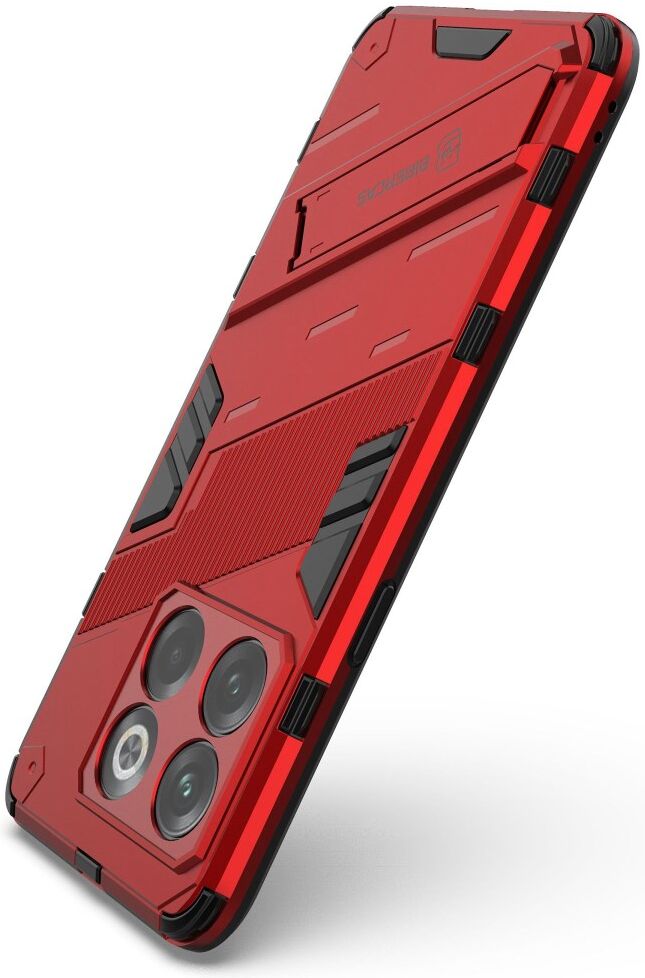 OnePlus 10T Hoesje Shockproof Kickstand Back Cover Rood afbeelding 3