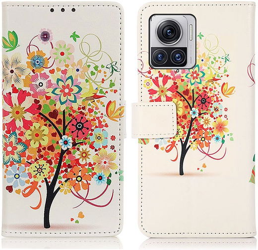 Motorola Edge 30 Ultra Hoesje Portemonnee Book Case Boom Print afbeelding 1