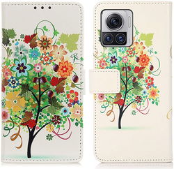 Motorola Edge 30 Ultra Hoesje Portemonnee Book Case Tree Print afbeelding
