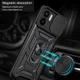 Xiaomi Redmi A1 / A2 Hoesje met Camera Slider en Kickstand Ring Rood afbeelding 3