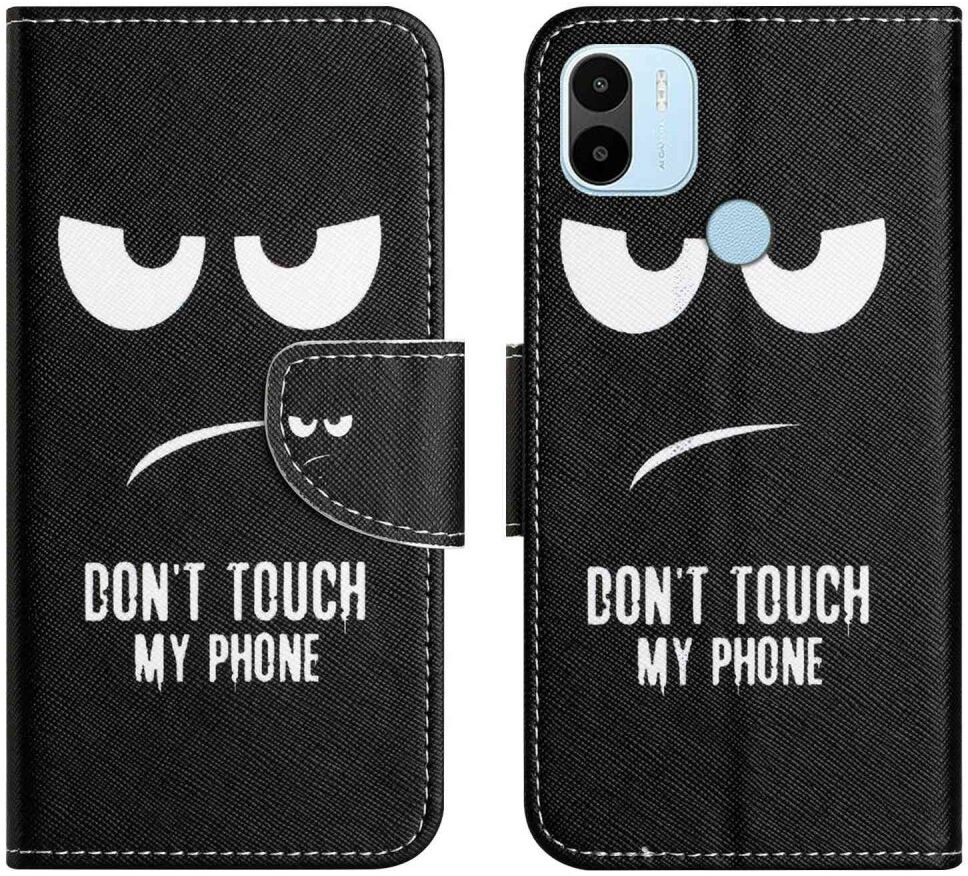 Xiaomi Redmi A1 / A2 Hoesje Portemonnee Book Case Don't Touch Print afbeelding 1