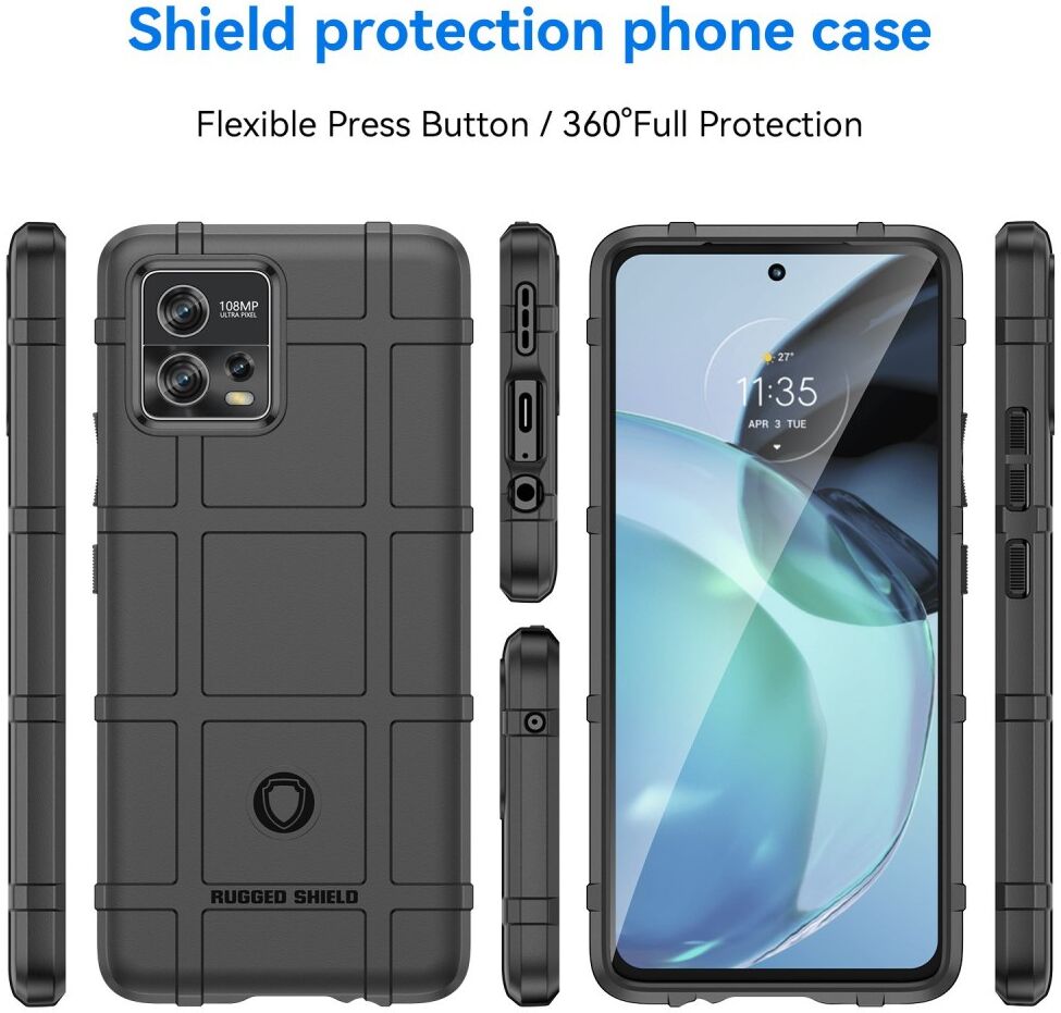 Motorola Moto G72 Hoesje Shock Proof Rugged Shield Back Cover Zwart afbeelding 8