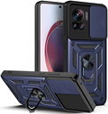 Motorola Edge 30 Ultra Hoesje Camera Slider en Kickstand Ring Blauw