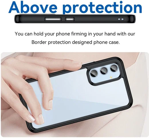 Samsung Galaxy A54 Hoesje Acryl Back Cover Zwart afbeelding 4