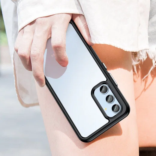Samsung Galaxy A54 Hoesje Acryl Back Cover Zwart afbeelding 7