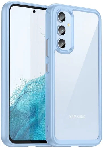 Samsung Galaxy A54 Hoesje Acryl Back Cover Blauw afbeelding 1
