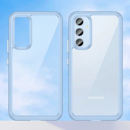 Samsung Galaxy A54 Hoesje Acryl Back Cover Blauw afbeelding 2