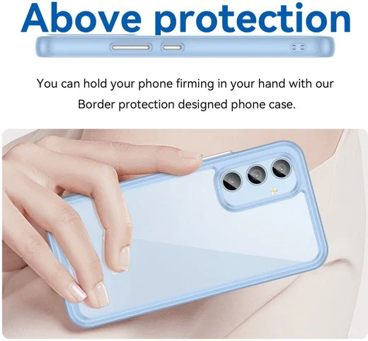 Samsung Galaxy A54 Hoesje Acryl Back Cover Blauw afbeelding 4