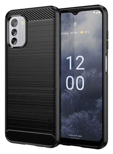 Nokia G60 Hoesje Geborsteld TPU Flexibele Back Cover Zwart afbeelding 1