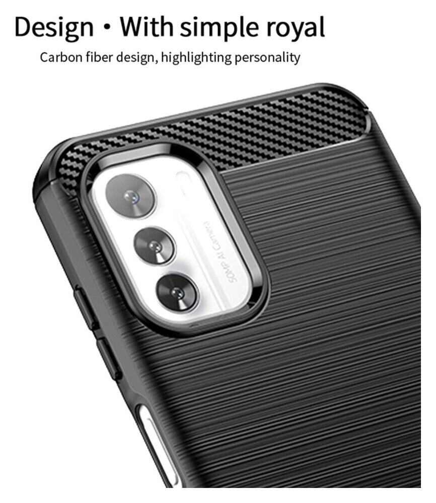 Nokia G60 Hoesje Geborsteld TPU Flexibele Back Cover Zwart afbeelding 4