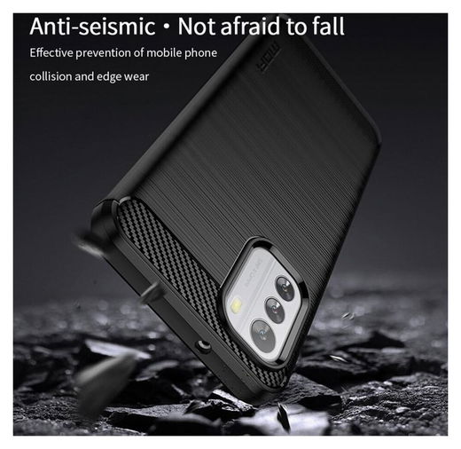 Nokia G60 Hoesje Geborsteld TPU Flexibele Back Cover Zwart afbeelding 5