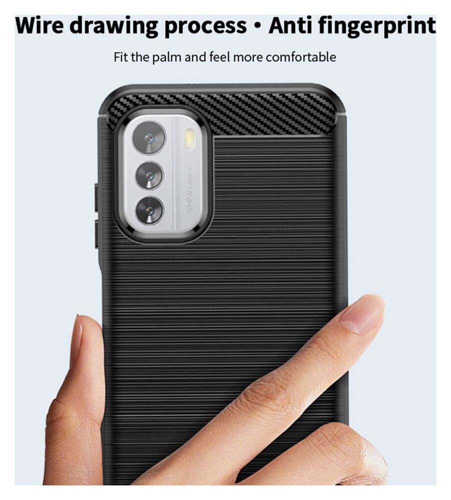 Nokia G60 Hoesje Geborsteld TPU Flexibele Back Cover Zwart afbeelding 7