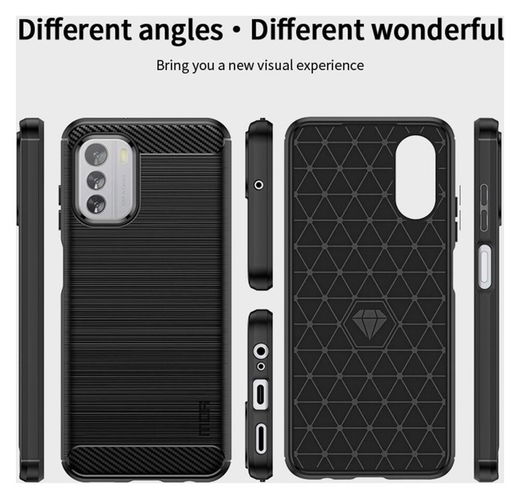 Nokia G60 Hoesje Geborsteld TPU Flexibele Back Cover Zwart afbeelding 8