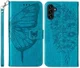 Samsung Galaxy A54 Hoesje Book Case Pasjeshouder Vlinder Blauw afbeelding 1