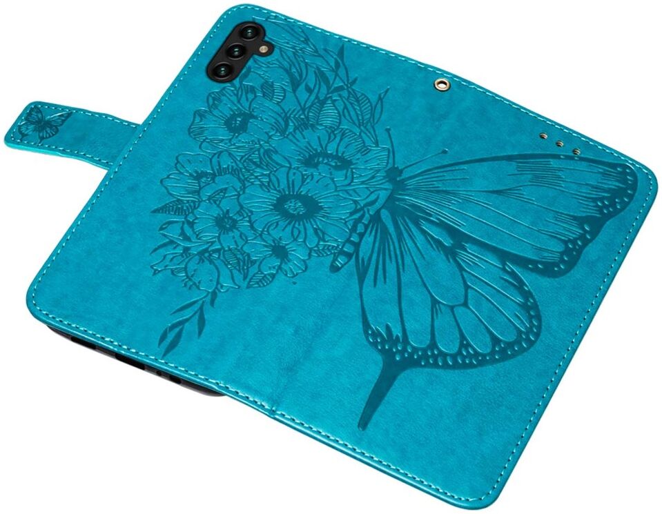 Samsung Galaxy A54 Hoesje Book Case Pasjeshouder Vlinder Blauw afbeelding 4