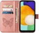 Samsung Galaxy A54 Hoesje Book Case Pasjeshouder Vlinder Roze Goud afbeelding 2