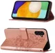 Samsung Galaxy A54 Hoesje Book Case Pasjeshouder Vlinder Roze Goud afbeelding 3