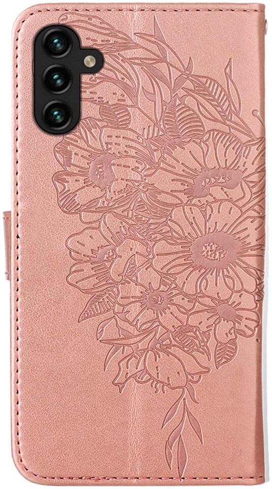 Samsung Galaxy A54 Hoesje Book Case Pasjeshouder Vlinder Roze Goud afbeelding 7