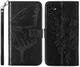 Samsung Galaxy A54 Hoesje Book Case Pasjeshouder Vlinder Zwart afbeelding 1