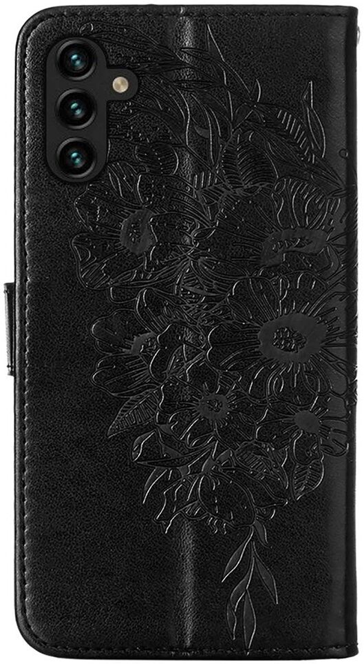 Samsung Galaxy A54 Hoesje Book Case Pasjeshouder Vlinder Zwart afbeelding 7