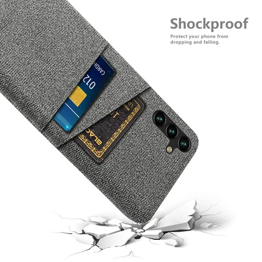 Samsung Galaxy A54 Hoesje met Kaarthouder Back Cover Grijs afbeelding 4