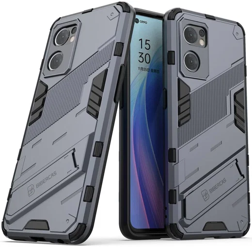 Oppo Find X5 Lite Hoesje Shockproof Kickstand Back Cover Blauw afbeelding 5