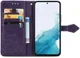 Samsung Galaxy A54 Hoesje Mandala Book Case met Pasjeshouder Paars afbeelding 2
