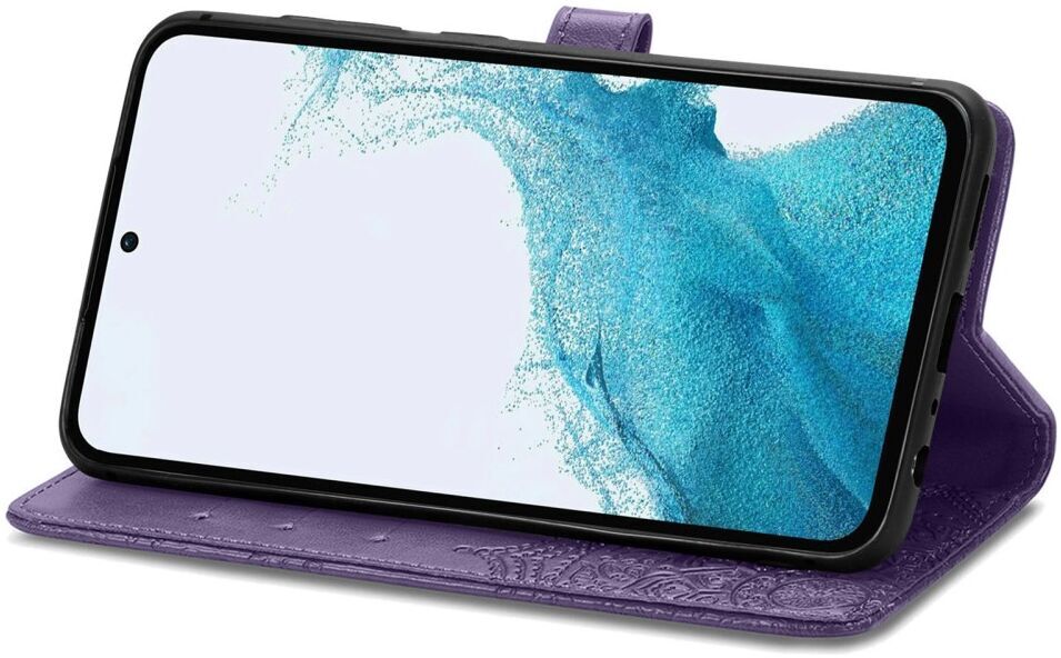 Samsung Galaxy A54 Hoesje Mandala Book Case met Pasjeshouder Paars afbeelding 3
