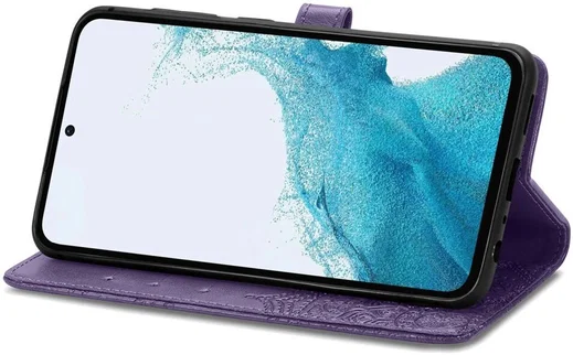 Samsung Galaxy A54 Hoesje Mandala Book Case met Pasjeshouder Paars afbeelding 3