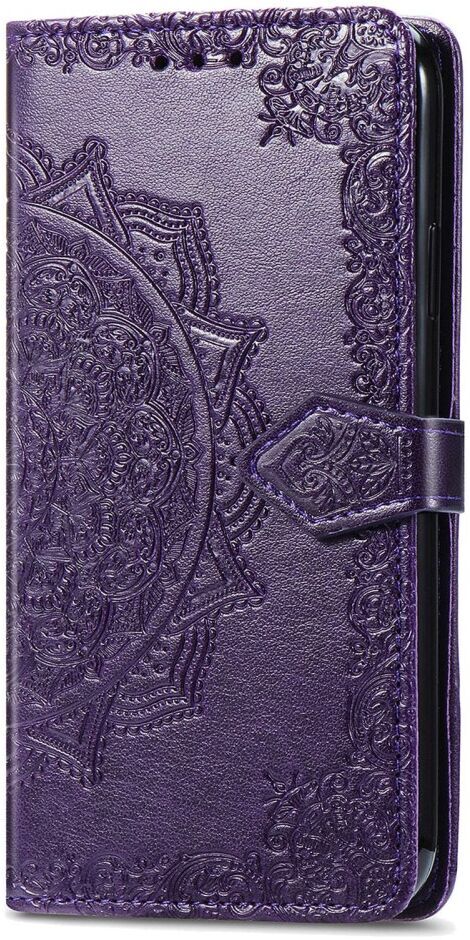 Samsung Galaxy A54 Hoesje Mandala Book Case met Pasjeshouder Paars afbeelding 6