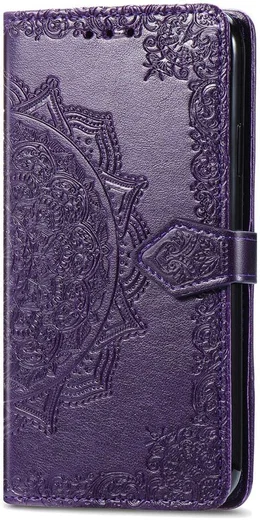 Samsung Galaxy A54 Hoesje Mandala Book Case met Pasjeshouder Paars afbeelding 6