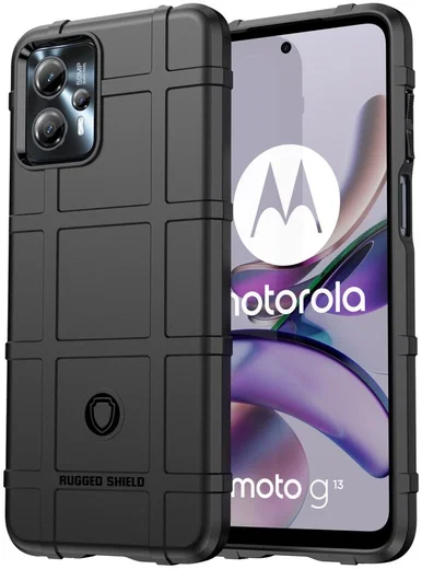 Motorola Moto G13 / G23 Hoesje Shock Proof Rugged Shield Zwart afbeelding 1