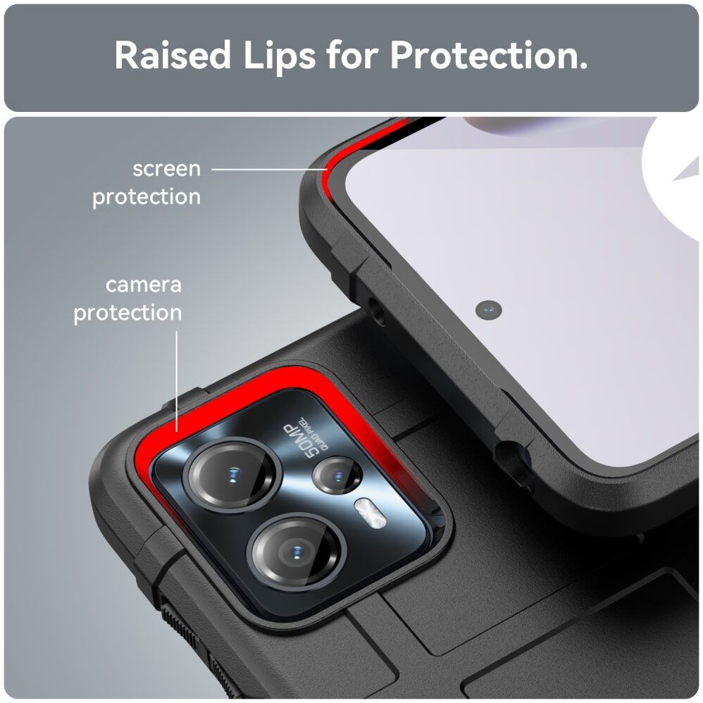 Motorola Moto G13 / G23 Hoesje Shock Proof Rugged Shield Zwart afbeelding 7