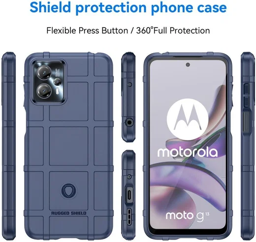 Motorola Moto G13 / G23 Hoesje Shock Proof Rugged Shield Blauw afbeelding 3