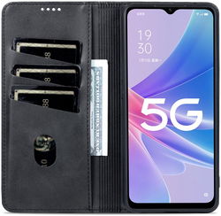 AZNS Oppo A58 5G / A78 5G Hoesje Wallet Book Case Kunstleer Zwart afbeelding