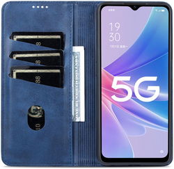 AZNS Oppo A58 5G / A78 5G Hoesje Wallet Book Case Kunstleer Blauw afbeelding
