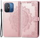 Xiaomi Redmi 12C Hoesje Mandala Book Case met Pasjeshouder Roze Goud