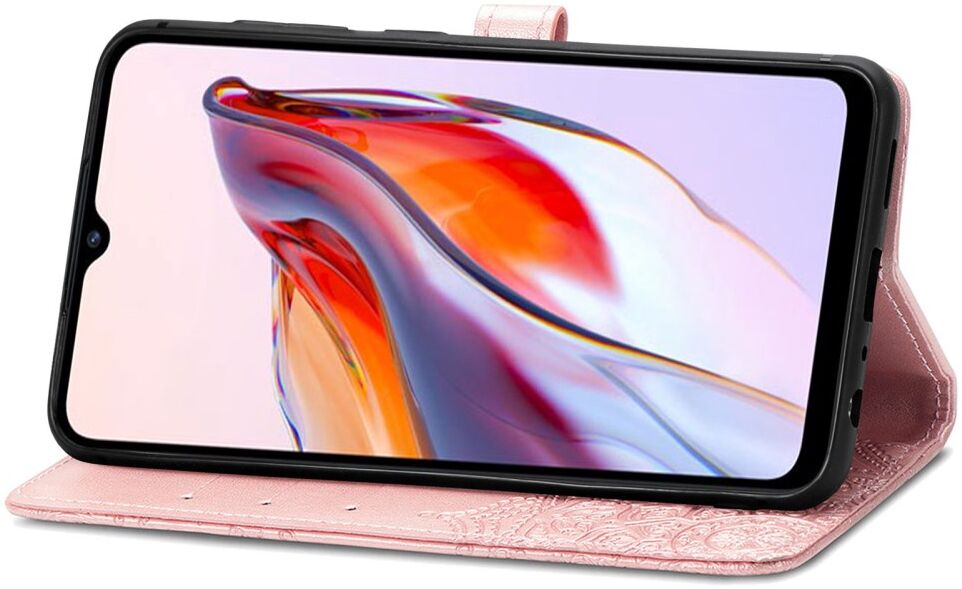 Xiaomi Redmi 12C Hoesje Mandala Book Case met Pasjeshouder Roze Goud afbeelding 7