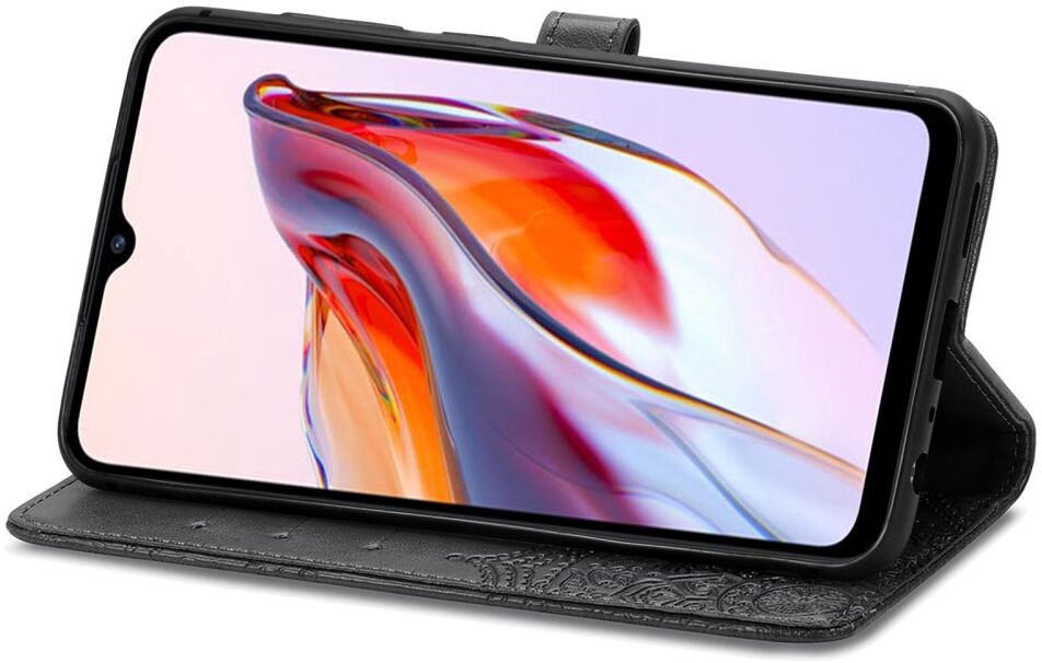 Xiaomi Redmi 12C Hoesje Mandala Book Case met Pasjeshouder Zwart afbeelding 6