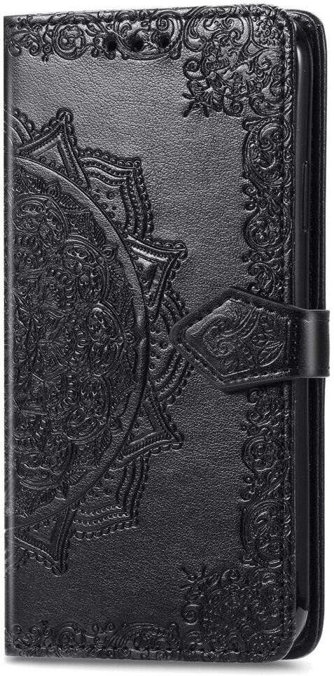 Xiaomi Redmi 12C Hoesje Mandala Book Case met Pasjeshouder Zwart afbeelding 7