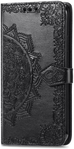 Xiaomi Redmi 12C Hoesje Mandala Book Case met Pasjeshouder Zwart afbeelding 7