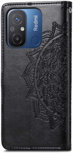 Xiaomi Redmi 12C Hoesje Mandala Book Case met Pasjeshouder Zwart afbeelding 8